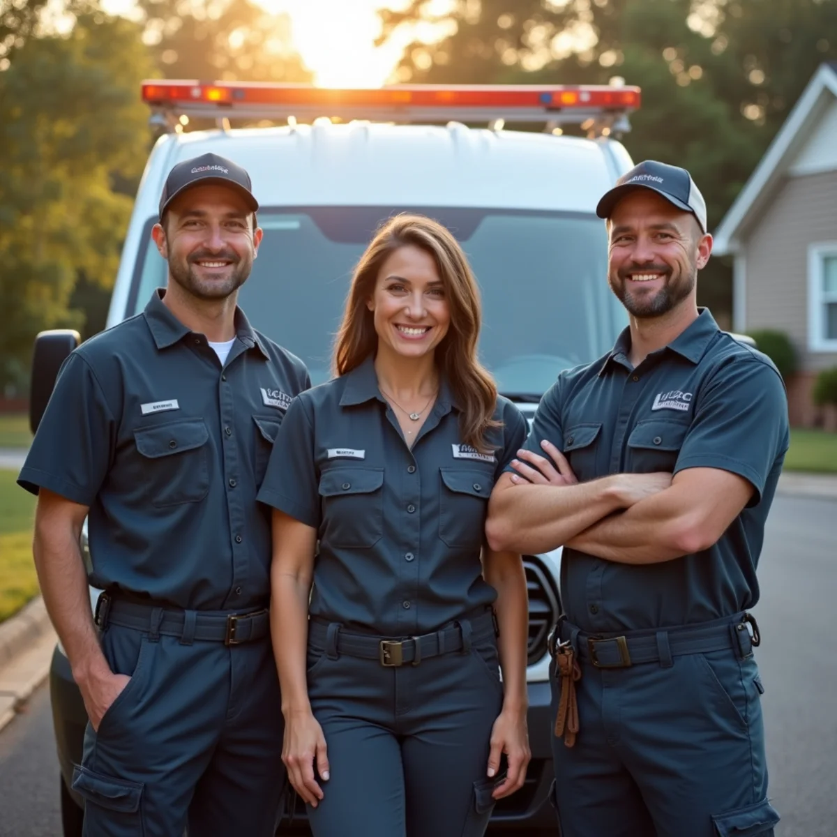 Locally owned HVAC team outside their Kennesaw, GA service shop