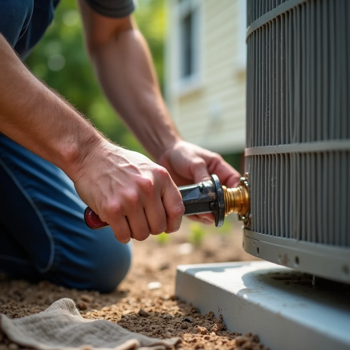 AC Installation & Replacement in progress at a Kennesaw, GA home by a licensed HVAC technician