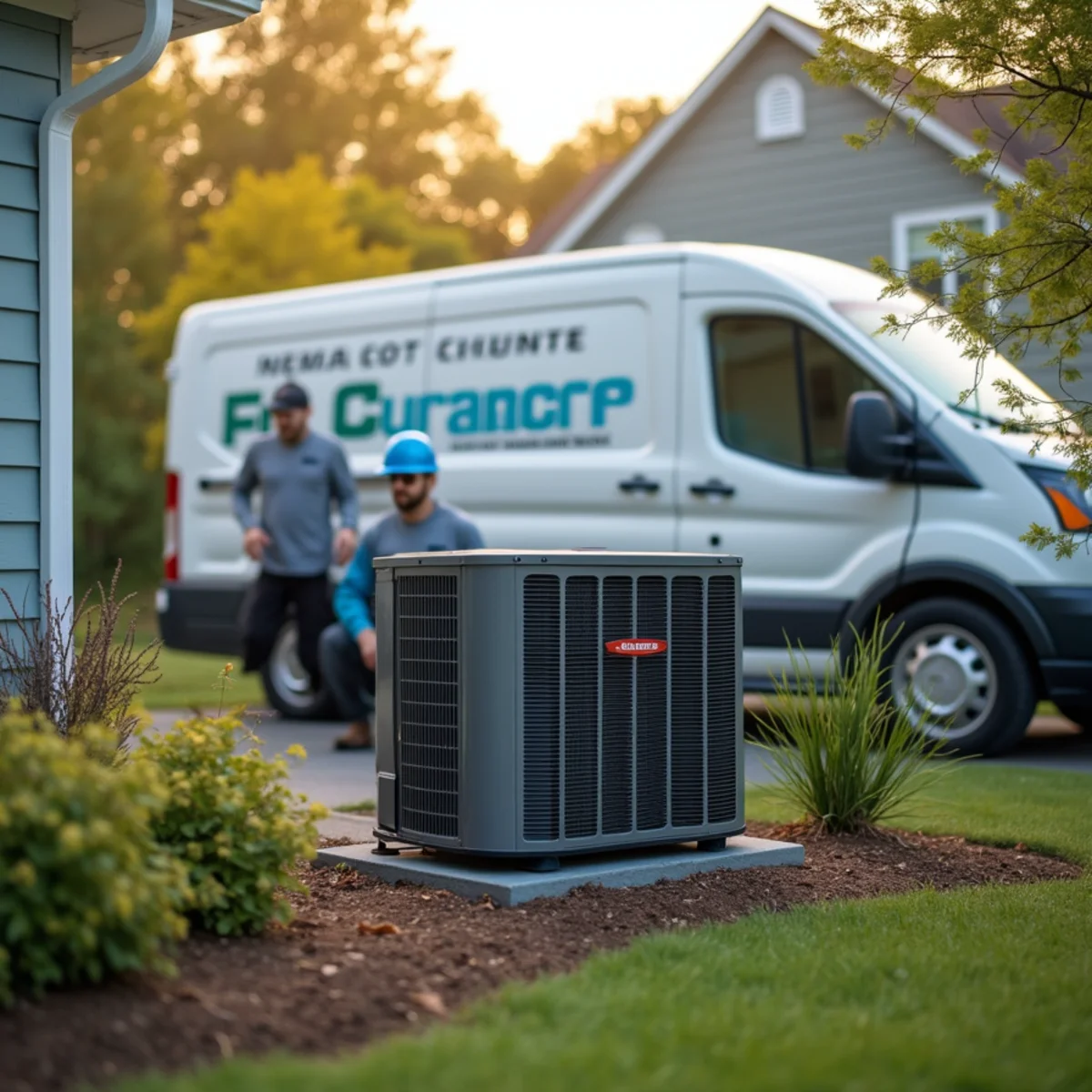 Outdoor heat pump unit installed at a Cobb County Georgia home
