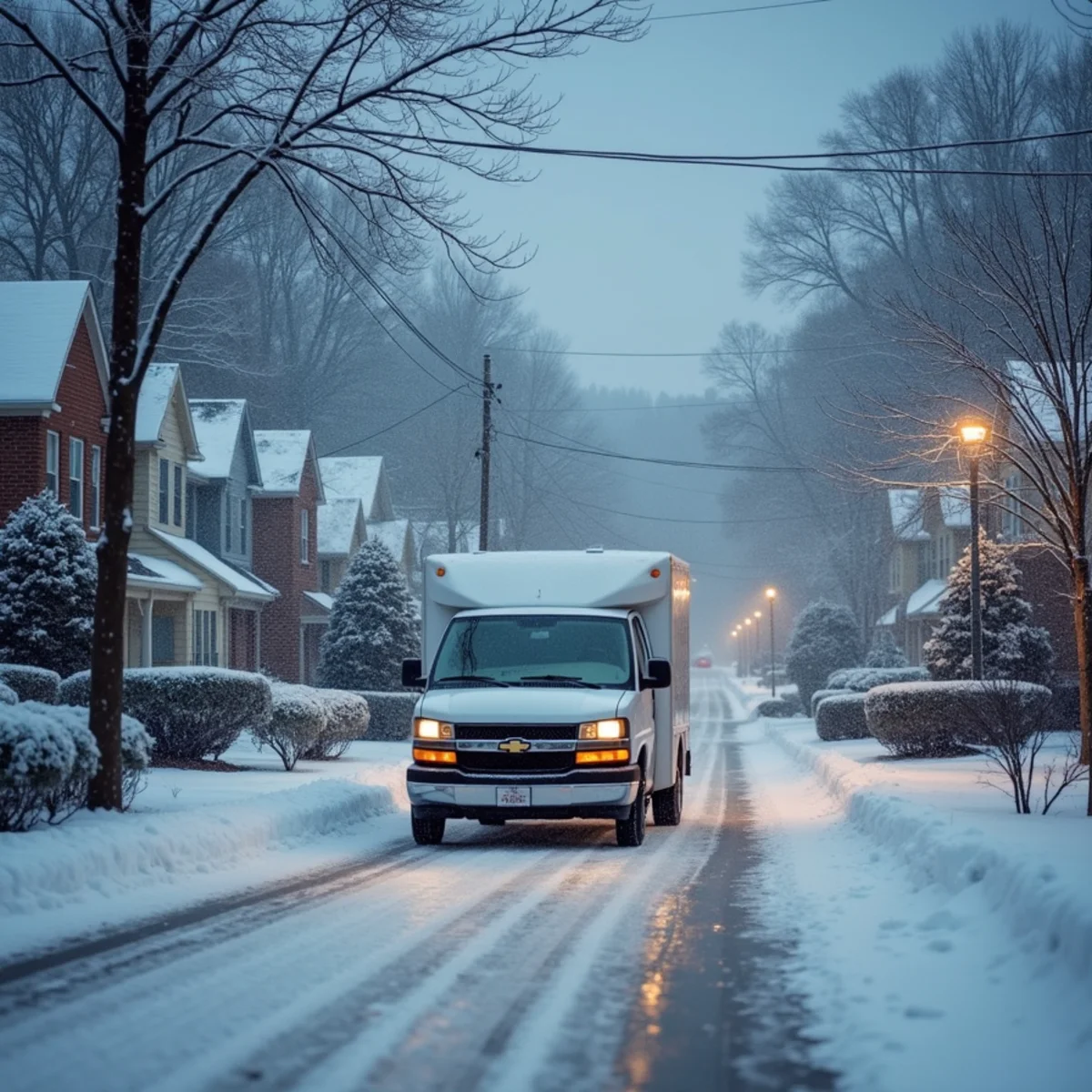 Ice-coated outdoor heat pump beside a Cobb County home during a winter storm