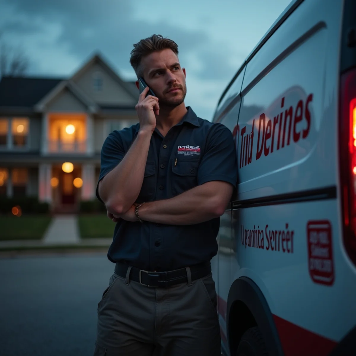 Kennesaw HVAC technician reviewing an emergency service checklist at a home
