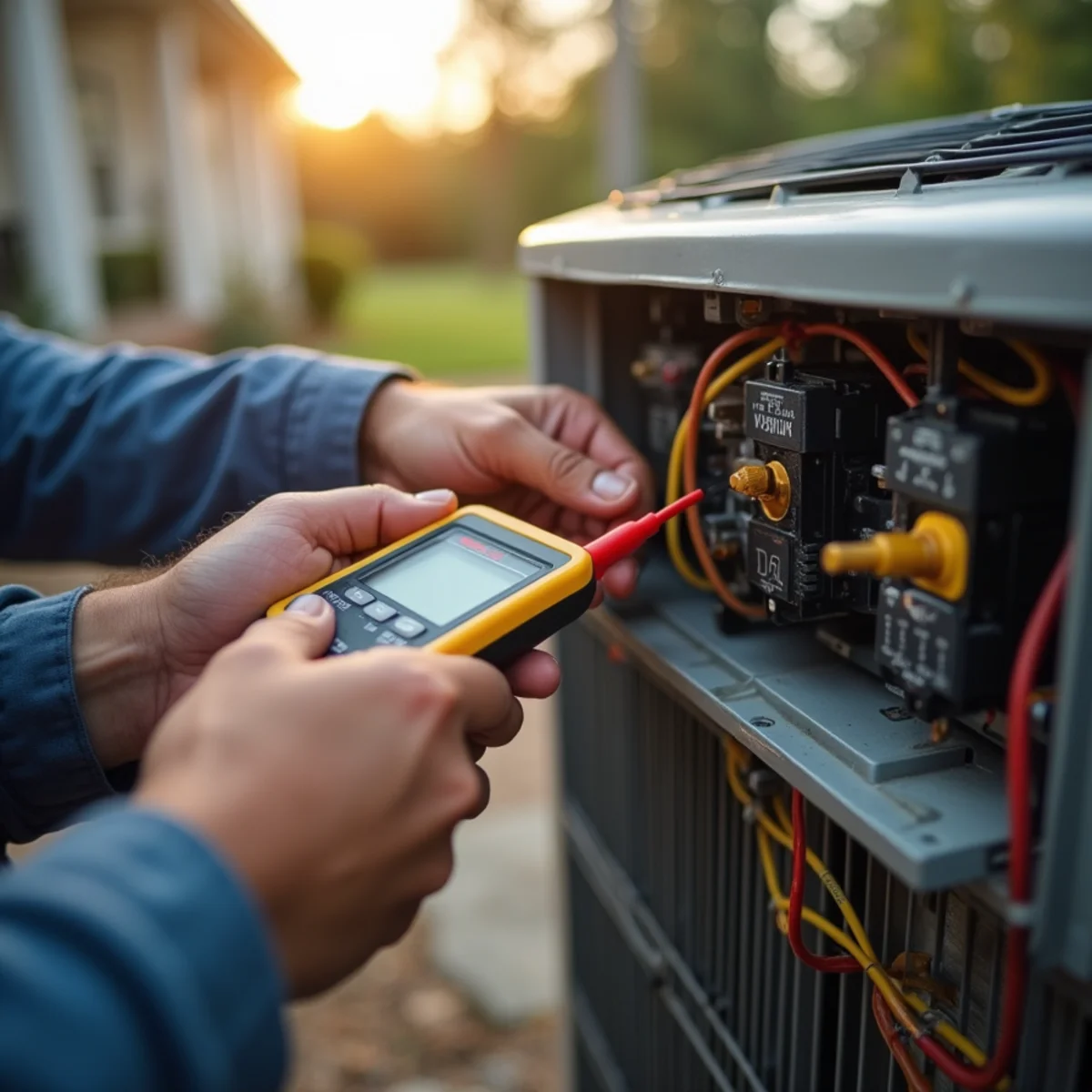 Emergency AC Repair in progress at a Kennesaw, GA home by a licensed HVAC technician