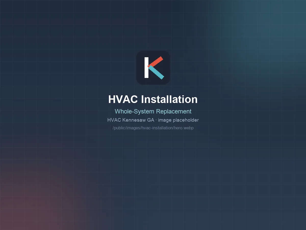 Technicians installing a new whole-home HVAC system at a Kennesaw, GA house