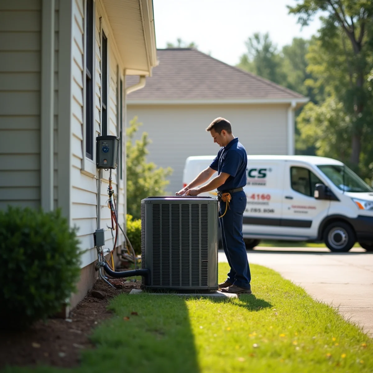 Lake-adjacent home in Arden Lake Kennesaw with a whole-home dehumidifier being installed