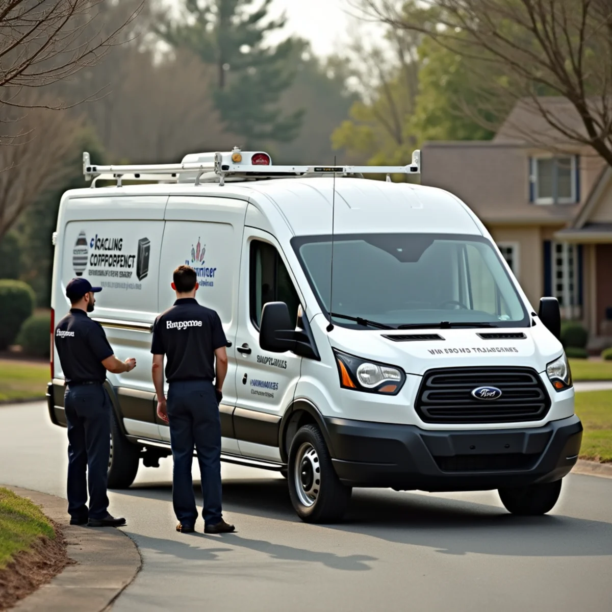 HVAC technician working on an older farmhouse system in fast-growing Holly Springs, Georgia
