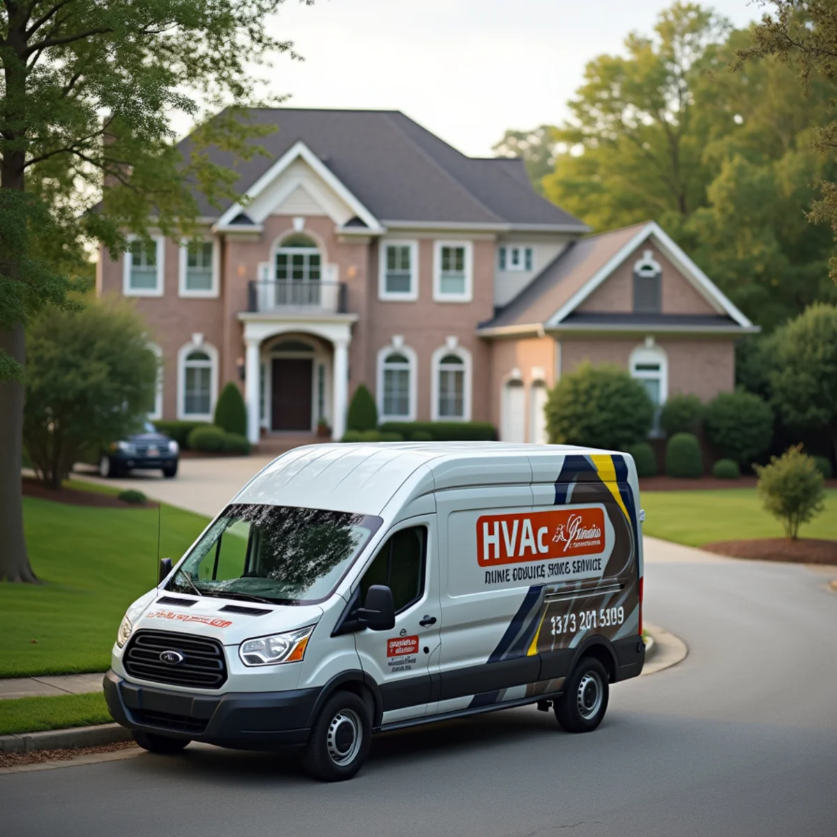 HVAC technician servicing a zoned system in a large equestrian estate in Milton, Georgia