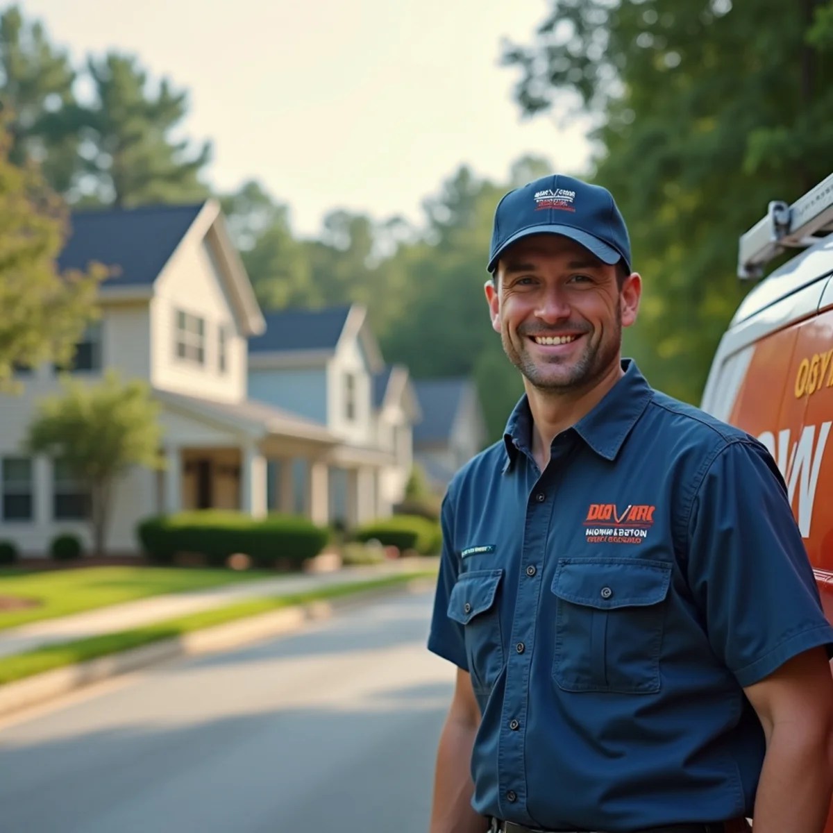 HVAC technician repairing an air conditioning system in a Smyrna, Georgia ranch home