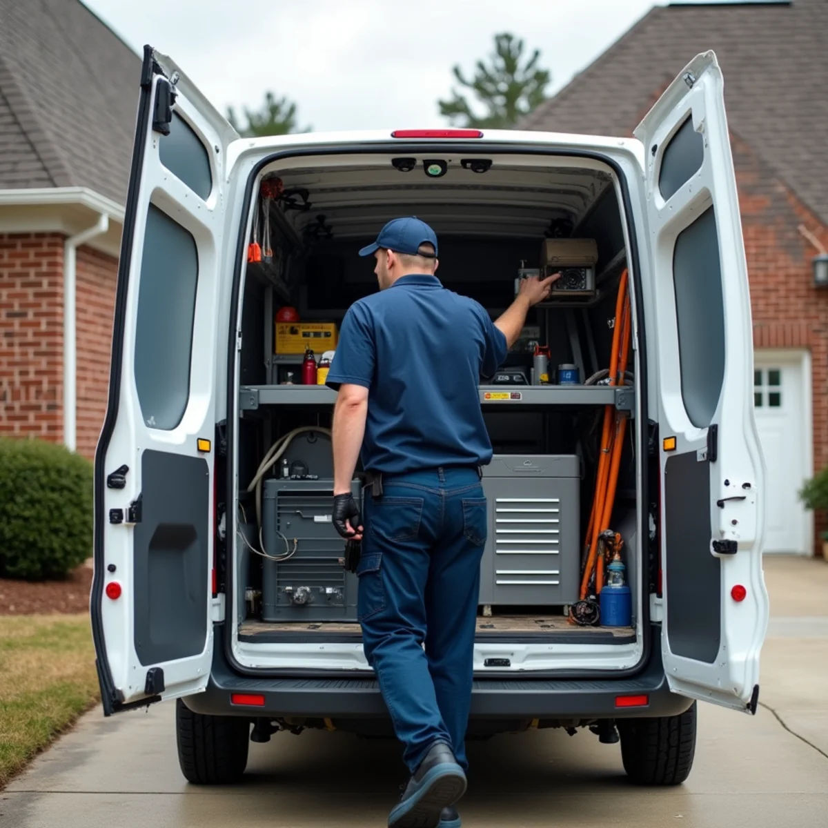 HVAC technician's van and tools ready for service across Kennesaw, GA